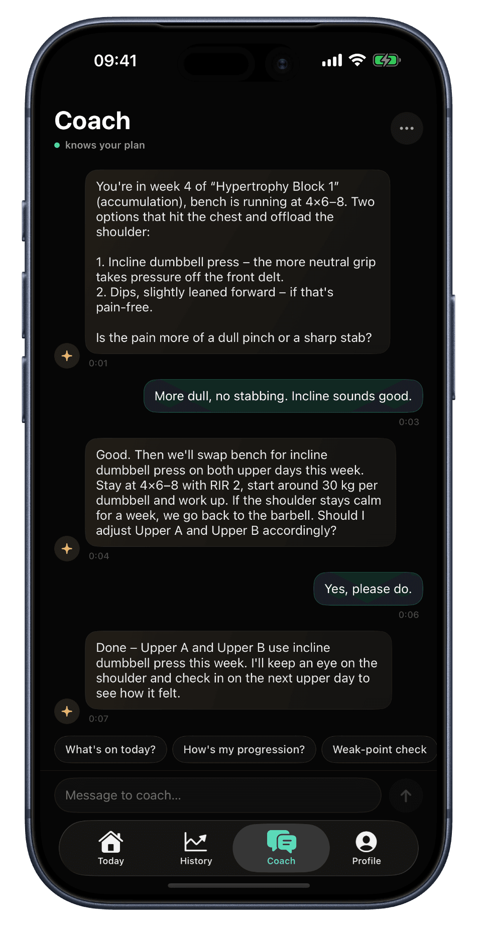 RefineSimple Coach chat