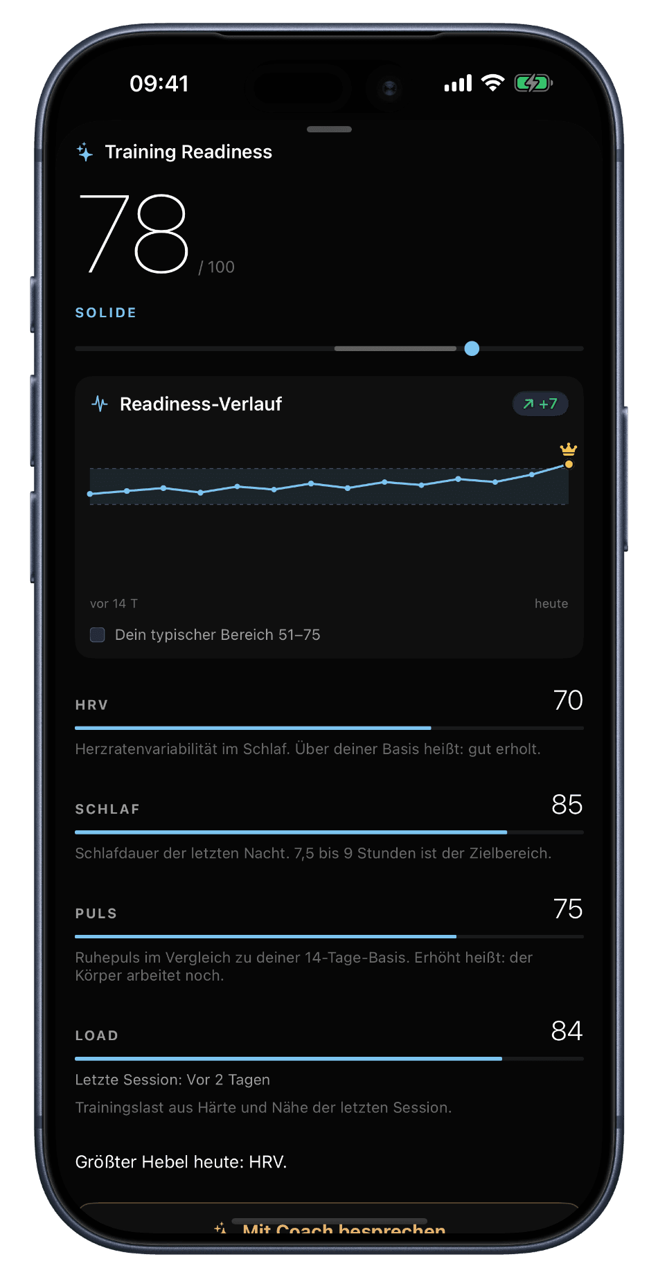 RefineSimple Training Readiness 78, Solide